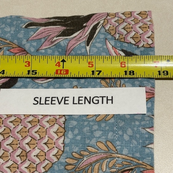 Boden Women LongSleeve Linen Shift Mini Dress Sz 6R Pineapples Beachy Breathable - Picture 9 of 11